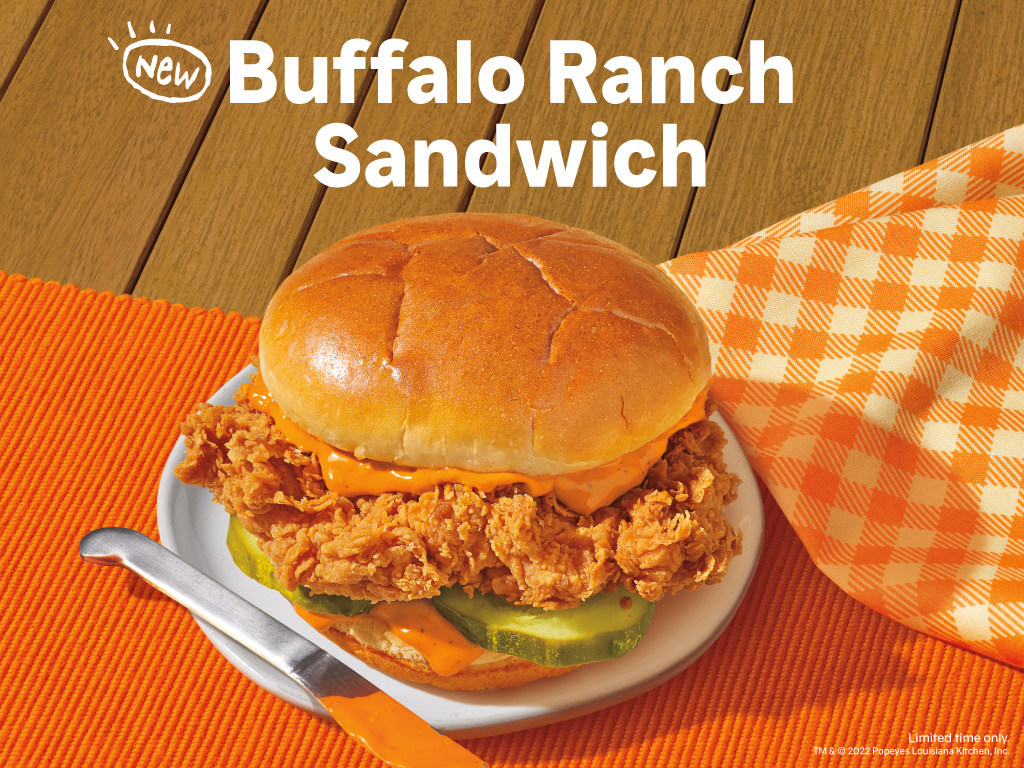 New Buffalo Ranch Chicken Sandwich Lands at Popeyes