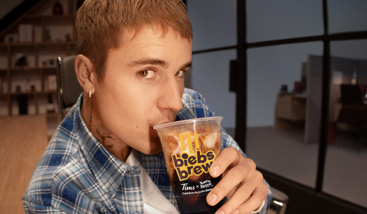 Biebs Brew is now available at Tim Hortons!